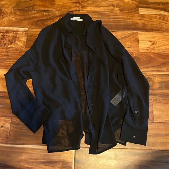 Abercrombie & Fitch Tops - Abercrombie & Fitch sheer black button up long sleeve dress shirt
